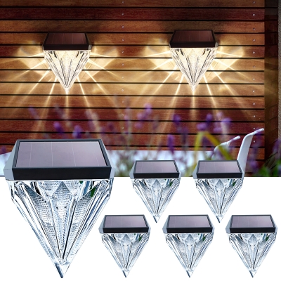 钻石形罩塑料太阳能篱笆灯