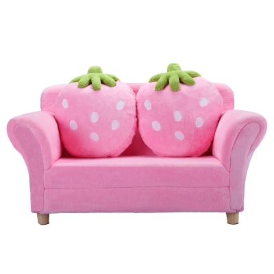 双人草莓儿童沙发-粉色