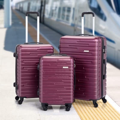 行李箱三件套-酒红色